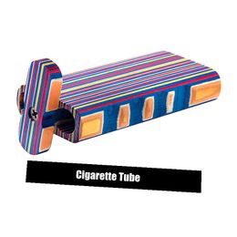 Newest Cool Colourful Natural Wood Portable Cigarette Holder One Hitter Dugout Smoking Kit Herb Tobacco Storage Stash Case Box Container