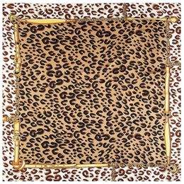 New Arrival Twill Silk Scarf Woman Square Scarf Leopard Print Fashion Silk Scarf&Wraps Hijab Female Shawls 130cmx130cm