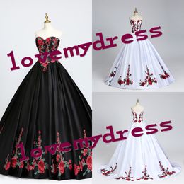 Vintage Floral Lace Mexican Quinceanera Dresses Theme Strapless Lace-up Charro Sweet 16 Dress Prom Ball Gowns Dresses For Formal Women