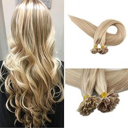 fashion design Evermagic High quality Remy Hair Extensions Human Hair U Tip Keratin 18/613#Color Nail Tip Extensions