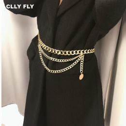 Fashion Waist Chain Belt For Women Retro Dress Tassel Waist Silver Gold Belts Female All-Match Waistband Ladies Metal Girdle