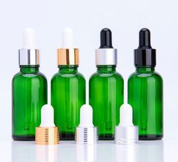 wholesale 100pcs High quality 30ml green glass dropper bottle, green glass bottle with dropper, 1oz glass bottle SN4691