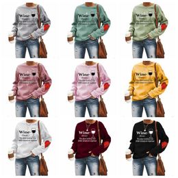 Women Outerwear Round Neck Long Sleeve Pullover Wine The Glue Holding This Print Jumper Casual Loose Sweatershirts Adult Jumpers LSK1249