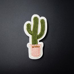 Cactus (Size:3.4x6.7cm) Badge Iron On Patch Embroidered Applique Sewing Clothes Stickers Garment Badges Apparel Accessories
