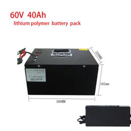 60V 40Ah Lithium 60v polymer battery BMS 16S for 1500w 3000w motor inverter scooter bike solor + 5A charger