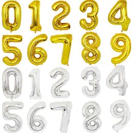 32 inch letter number balloons Foil balloon gold silver letter digital Globos birthday party decoration baby bath supplies HHE1577