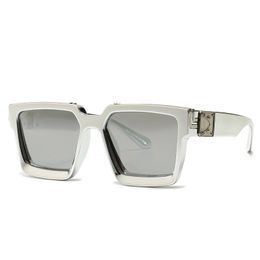 2021 Fashion Designer Oversized Square Sunglasses Men Women Vintage Shield Metal Sun Glasses For Male UV400
