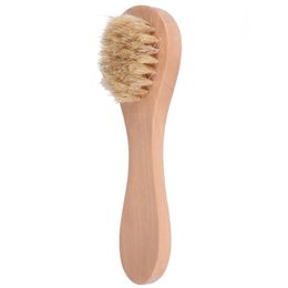 Wooden Handle Face Cleansing Brush Natural Bristles Exfoliating Face Brushes for Facial Exfoliation Free Shipping HHF898