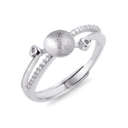 Anello di perle d'acqua dolce Design di montaggio per donna Anello in argento sterling 925 con zirconi Accessori 5 pezzi