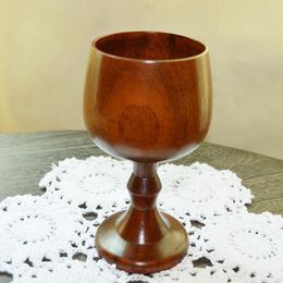 Natural Wooden Wine Glasses Creative Goblet Travel Portable Drinking Tea Milk Beer Cup High Quality