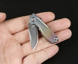 New Arrival Mini Small EDC Pocket Knife D2 Stain Blade TC4 Titanium Alloy Handle Necklace Chain Knife Gift Knives