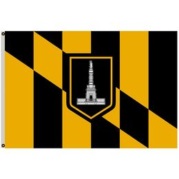 City of Baltimore Flag , Custom Hanging 100% Polyester Fabric ,Decorative All Countries , Free Shipping