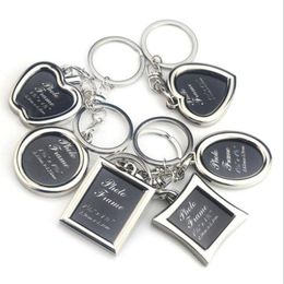 UPS Fedex Blank Metal Photo Keychain Novelty Heart Lover Keychains Photo Key Ring Charm Holder Key Chains