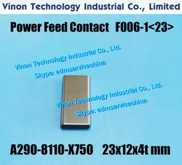 (2pcs) A290-8110-X750 23x12x4tmm Power Feed Contact F006-1(23) Upper&Lower for Fanuc C,iA,iB,iD,1iE series A2908110X750 edm power supply