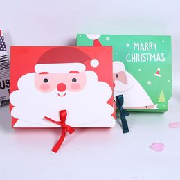 Christmas Eve Gift Box Santa Fairy Design Papercard Kraft Present Party Favour Activity Box Red Green w-00226