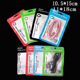 Colourful OPP Plastic Bags Zip Lock Hang Hole Poly Packages Pouch For Mobile Cell Phone Earphone USB Cable Charger Accessories Retail Packing