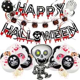 Halloween Party Decoration Set Happy Halloween Balloons and Banner for Halloween Bar Home Decor Supplies JK2009XB