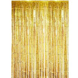 Shower Curtain Wedding Decoration Backdrop glossy Foil Rain Curtain Tinsel Kids Adult Photo Booth Birthday Party Curtains Baby Shower