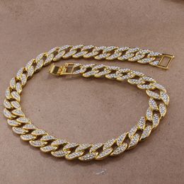 Mens Iced Out Chain Rose Gold Silver Miami Cuban Link Chain Necklace Hip Hop Necklaces Jewellery