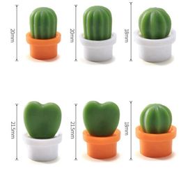 6pcs/set Cactus Fridge Sticker Cute Mini Succulent Plant Magnets Fridge Sticker Message Picture Home Tools