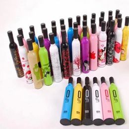 41 Style Wine Bottle Umbrella Travel Fashion Wine Bottle Folding Sun Rain Umbrella Windproof Shade Umbrella 100PCS EEA2048