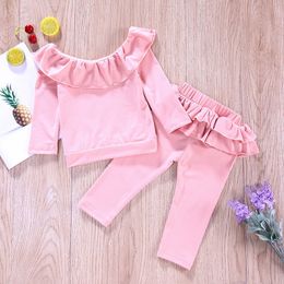 2021 Newest Baby Clothes Sets Spring Autumn Long Sleeve Tops+Pants 2pcs Sets Outfits Velvet Warm Girls Clothing Cute Kids Clothing