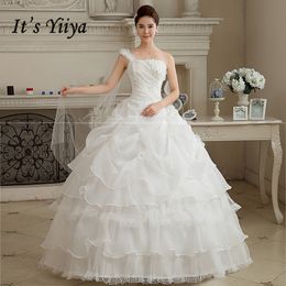 2017 New Arrival Real Photo Plus size One Shoulder Wedding Dresses Skirt White Floor Length Bride Gowns Vestidos De Novia HS110