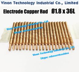 (10PCS PACK) EDM Electrode Copper Rod d=1.8mm, Shank D6.0mm, Shank 30Lmm, Overall length 36Lmm. Copper Rod for Electro-Discharge Machining
