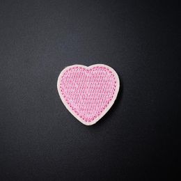 Pink Heart (Size:3.2X3.2cm) DIY Cloth Badge Mend Decorate Embroidery Patch Jeans Clothes Apparel Sewing Decoration Applique