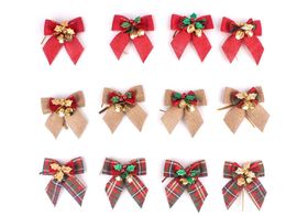 Christmas Tree Bow Christmas Ornaments Bell 4 Type Mix Home Garden Bows Christmas/Wedding Party Decoration