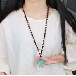 Pendant Necklaces Vintage Nepal Long Buddhist Mala Wood Beaded & Necklace Ethnic Bohemian Boho Buddha Lucky Jewellery For Women Men1233K