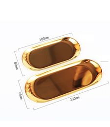 Metal Tray Dessert Tray Plate Oval plate Jewellery trays Stainless steel refreshment plate Cupcake Pan Cake plates Kitchen Tools GGA3715-4