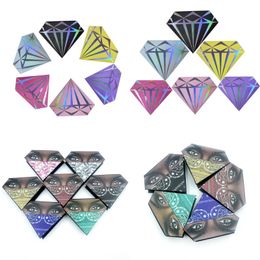 Diamond False Eyelashes Packaging Box Fashion Personality Fake 3D Mink Lashes Boxes Faux Strip Diamond Shape Case Empty