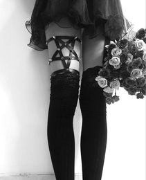 Sexy Women PU Leather Garters Belts Strap Waist Leg Thigh Suspenders Punk Gothic Rivet Leg Ring colorful