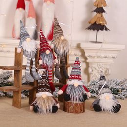 Handmade Santa Tomte Gnome Christmas Tree Pendants Hanging Ornaments New Year Xmas Home Party Decoration JK2009XB