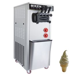 Commercial Three Flavors Vertical Soft Serve Ice Cream Machine For Coffee Shop Stainless Steel Ice Cream Maker