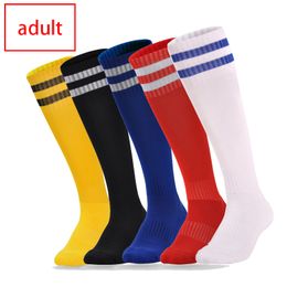 Virson Adult Football Socks With Striped Pattern Knee High Soccer Socks Anti Slip Long Stocking Trusox Outdoor Kids Sports Long Towel Socks