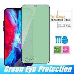 New Green Eye Protection Tempered Glass Screen Protector Glass For iPhone 14 Pro Max 13 12 11 XR XS 8 Plus Samsung A33 A53 A73 5G A20S A10 A21S A80 M30