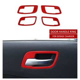 RT-TCZ Red Door Inner Handle Ring Trim for Dodge Charger 2011+ High Quality Auto Interior Accessories