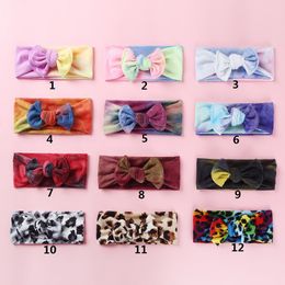 Baby Girls Tie Dye Headbands 2020 New Soft Stretch Bow Knot Leopard Hair Bands Head Wrap For Toddlers Newborn Turban M2713