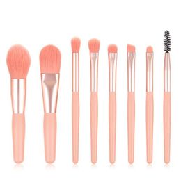 Premium 8Pcs Mini Makeup Brushes Set for Eye shadow Blush Cosmetics Pro Wood Handle Soft Hair Brush Make-up Tools & Accessories DHL Free