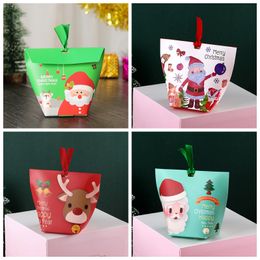 Creative Christmas Candy Packaging Boxes Xmas Mini Santa Elk Lovely Gift Packaging Boxes Chocolate Baking Package Party Decoration VT1591