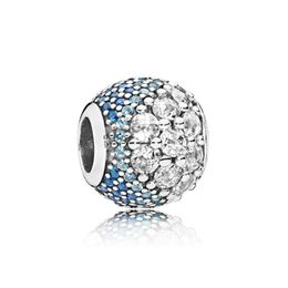 NEW 100% 925 Sterling Silver 1:1 Authentic 797032NABMX BLUE ENCHANTED PAVE CHARM Bracelet Original Women Jewellery Gift