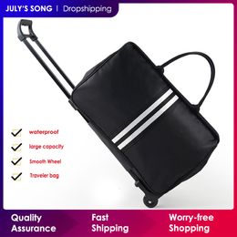 JULY'S SONG Men Luggage Bags Trolley Travel Bag With Wheels Rolling Carry on Suitcase Bag Wheeled Women Bolsas 200921