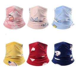 Kids Scarfs Cycling Skiing Face Mask Headband 3D Printing Winter Warm Wrap Neck Ring For Children Sport Scarves