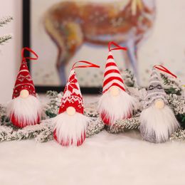 Christmas Ornaments Handmade Swedish Tomte Gnomes Plush Scandinavian Santa Christmas Tree Hanging Decoration Home Decor JK2009PH