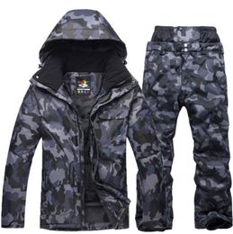 New Mens Camouflage Ski Suit Waterproof Breathable Snowboard Jacket Winter Snow Pants Suits Male Skiing and Snowboarding Sets
