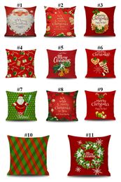 2021 11 Style Christmas Linen Pillow Case XMS Santa Claus Cartoon Socks Holiday Pillowcase Xmas Gift FreeShipping