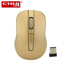 MICI CHYI 2.4G Wireless Mini Mouse Computer Mouse Optical 1000/1200 / 1600DPI 3D Gold Mappa USB per notebook regalo PC