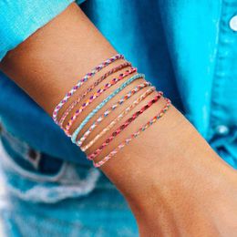 Lucky String Rope Bracelets Bangles for Women Men Handmade Tassel Knots Thread Vintage Ethnic Rope Bracelet Boho Friendship Jewellery Gift